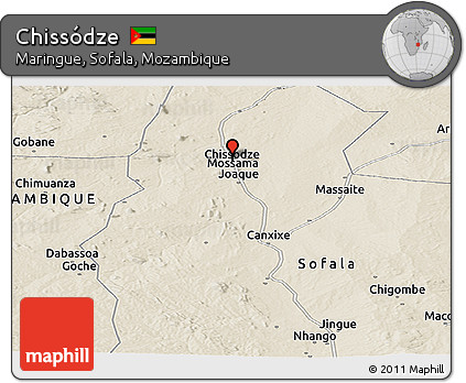 Shaded Relief Panoramic Map of Chissódze