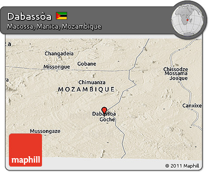 Shaded Relief Panoramic Map of Dabassôa