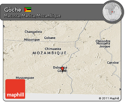 Shaded Relief Panoramic Map of Góche