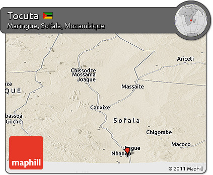 Shaded Relief Panoramic Map of Tocuta