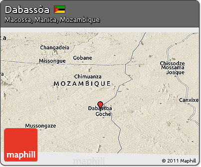 Shaded Relief Panoramic Map of Dabassôa