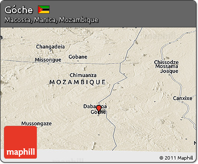 Shaded Relief Panoramic Map of Góche