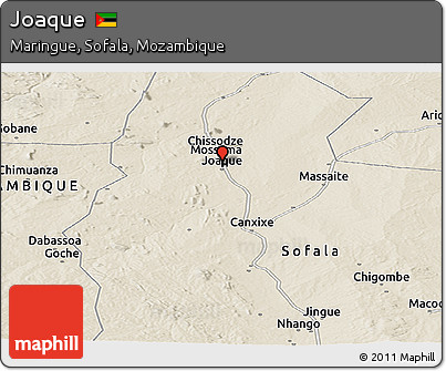 Shaded Relief Panoramic Map of Joaque