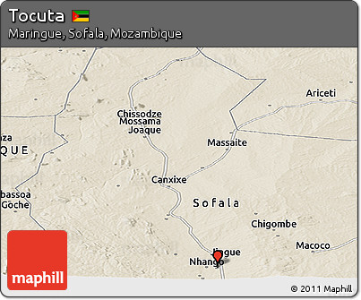 Shaded Relief Panoramic Map of Tocuta