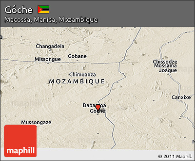 Shaded Relief Panoramic Map of Góche
