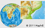 Physical Location Map of Águas Quentes