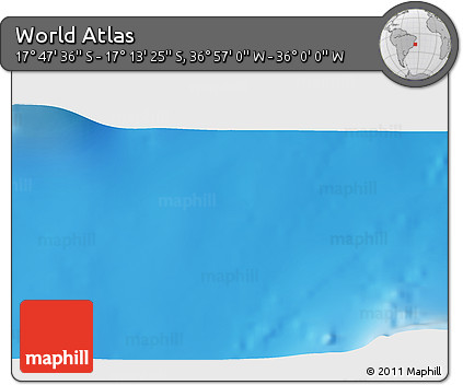 Physical 3D Map of the Area around 17° 30' 31" S, 36° 28' 30" W