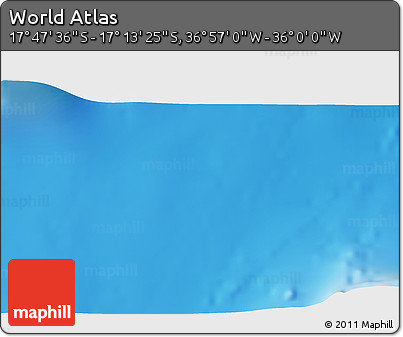 Physical 3D Map of the Area around 17° 30' 31" S, 36° 28' 30" W