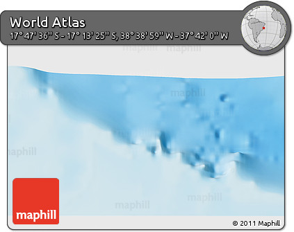 Shaded Relief 3D Map of the Area around 17° 30' 31" S, 38° 10' 29" W