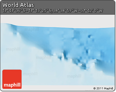 Shaded Relief 3D Map of the Area around 17° 30' 31" S, 38° 10' 29" W