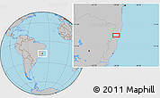 Gray Location Map of Água Fria