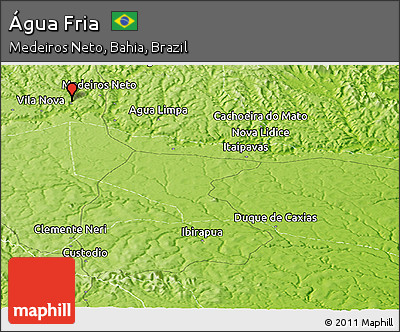 Physical Panoramic Map of Água Fria