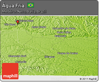 Physical Panoramic Map of Água Fria