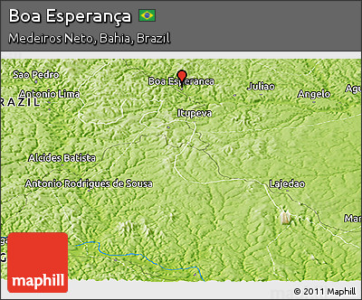 Physical Panoramic Map of Boa Esperança