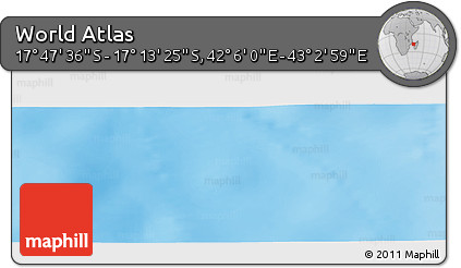 Physical Panoramic Map of the Area around 17° 30' 31" S, 42° 34' 30" E
