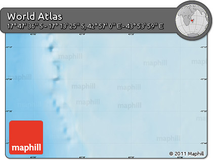 Physical Map of the Area around 17° 30' 31" S, 43° 25' 29" E