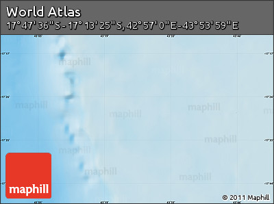 Physical Map of the Area around 17° 30' 31" S, 43° 25' 29" E