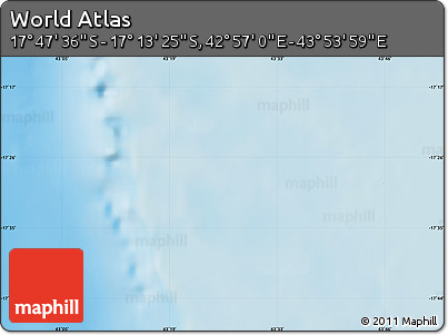 Physical Map of the Area around 17° 30' 31" S, 43° 25' 29" E
