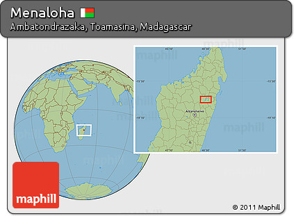 Savanna Style Location Map of Menaloha