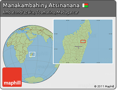 Savanna Style Location Map of Manakambahiny Atsinanana