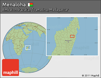 Savanna Style Location Map of Menaloha