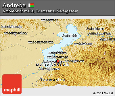 Physical Panoramic Map of Andreba