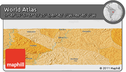 Political Panoramic Map of the Area around 17° 30' 31" S, 49° 13' 30" W