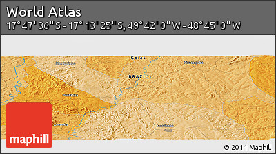 Political Panoramic Map of the Area around 17° 30' 31" S, 49° 13' 30" W