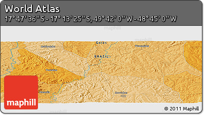 Political Panoramic Map of the Area around 17° 30' 31" S, 49° 13' 30" W