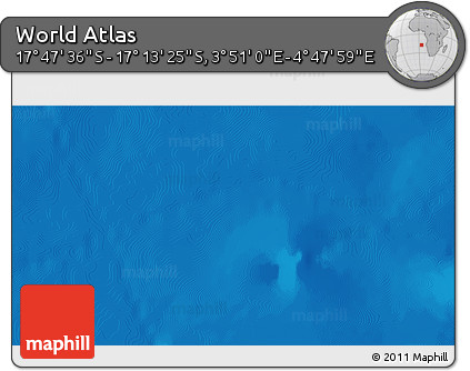 Shaded Relief 3D Map of the Area around 17° 30' 31" S, 4° 19' 30" E