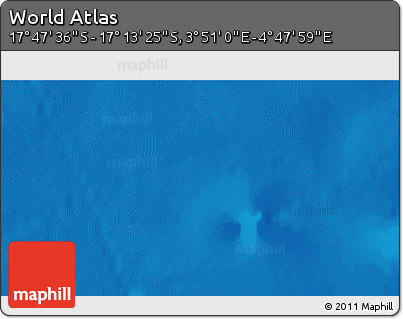 Shaded Relief 3D Map of the Area around 17° 30' 31" S, 4° 19' 30" E