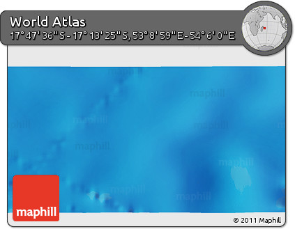 Physical 3D Map of the Area around 17° 30' 31" S, 53° 37' 30" E