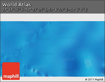 Physical 3D Map of the Area around 17° 30' 31" S, 53° 37' 30" E