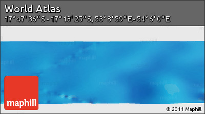 Physical Panoramic Map of the Area around 17° 30' 31" S, 53° 37' 30" E