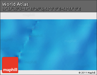 Physical 3D Map of the Area around 17° 30' 31" S, 54° 28' 30" E