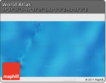 Physical 3D Map of the Area around 17° 30' 31" S, 54° 28' 30" E