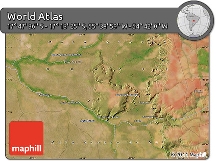 Satellite Map of the Area around 17° 30' 31" S, 55° 10' 29" W