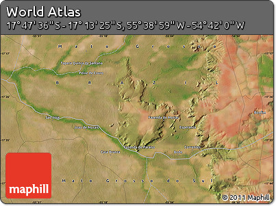 Satellite Map of the Area around 17° 30' 31" S, 55° 10' 29" W