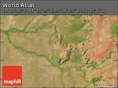 Satellite Map of the Area around 17° 30' 31" S, 55° 10' 29" W