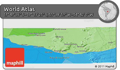 Political Panoramic Map of the Area around 17° 30' 31" S, 55° 10' 29" W