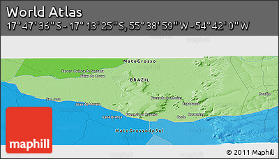 Political Panoramic Map of the Area around 17° 30' 31" S, 55° 10' 29" W