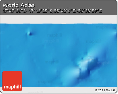 Physical 3D Map of the Area around 17° 30' 31" S, 56° 10' 29" E