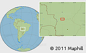 Savanna Style Location Map of the area around 17° 30' 31" S, 56° 1' 29" W