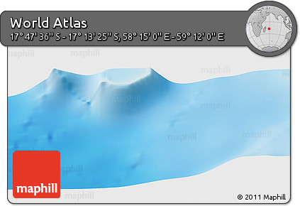 Physical Panoramic Map of the Area around 17° 30' 31" S, 58° 43' 30" E