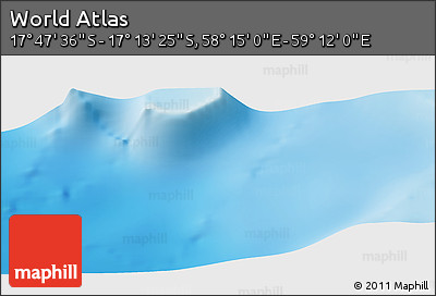 Physical Panoramic Map of the Area around 17° 30' 31" S, 58° 43' 30" E