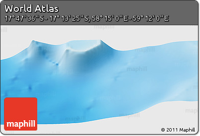 Physical Panoramic Map of the Area around 17° 30' 31" S, 58° 43' 30" E