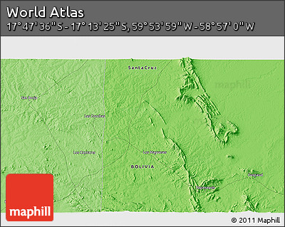 Political 3D Map of the Area around 17° 30' 31" S, 59° 25' 29" W