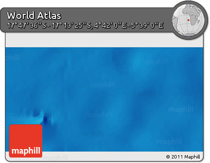 Physical 3D Map of the Area around 17° 30' 31" S, 5° 10' 30" E