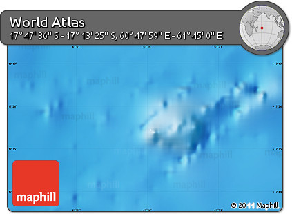 Physical Map of the Area around 17° 30' 31" S, 61° 16' 29" E