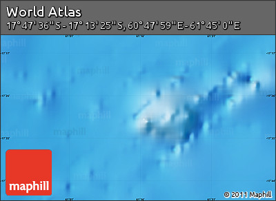 Physical Map of the Area around 17° 30' 31" S, 61° 16' 29" E